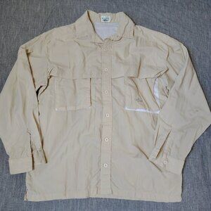 VINTAGE Tarponwear Simms Fishing‎ Shirt Size Large Khaki Long Sleeve Performance